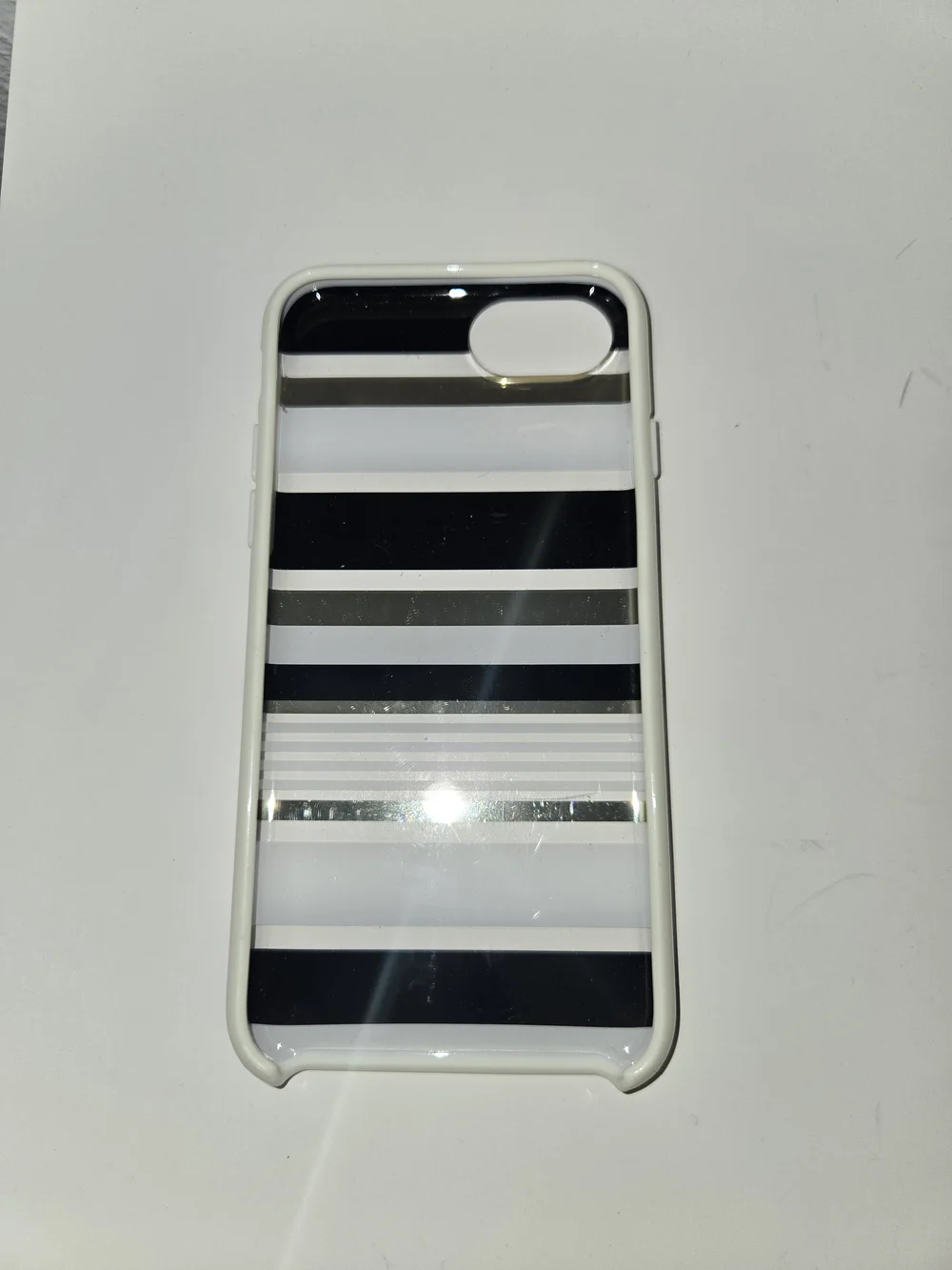 kate spade New York Black White & Gold Stripe iPhone Case